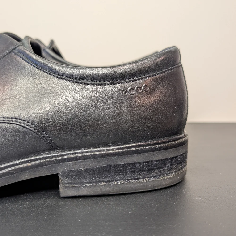 Ecco Citytray Derby Classic Leather Black Dress Shoes Men's EU‎ 43